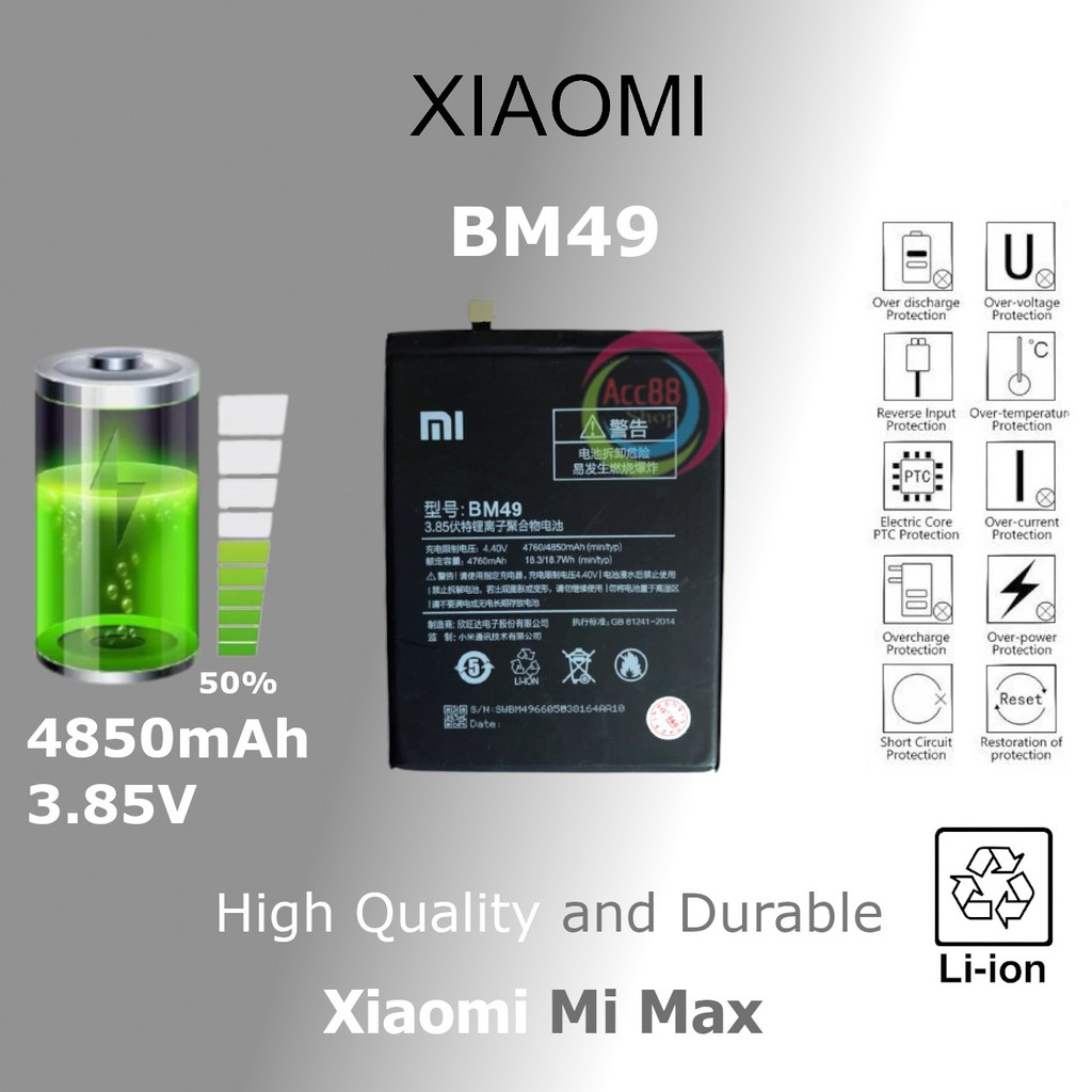 Batre battery baterai Original  Xiaomi Redmi Mi max 1 BM49