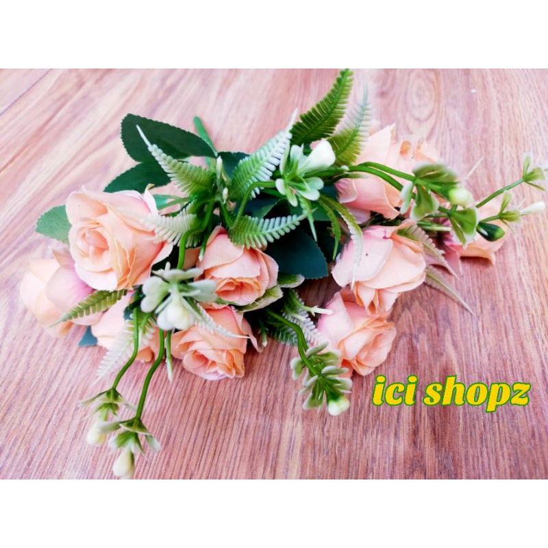 BUNGA MAWAR ISI 10 KUNTUM / BUNGA PLASTIK-MAWAR LONDON