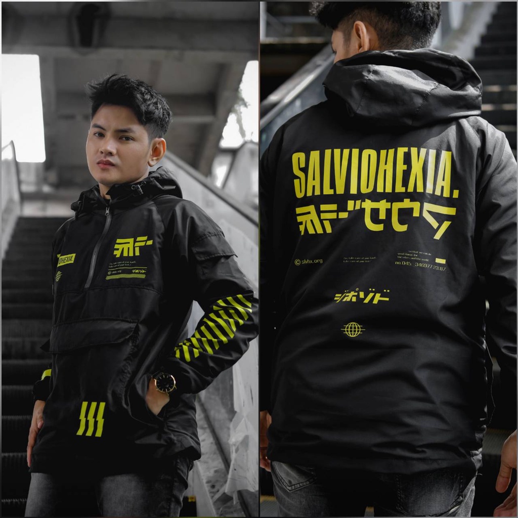 JAKET PRIA-JAKET CAGOULE PRIA MURAH-JAKET SALVIO HEXIA-JAKET ORIGINAL-JAKET DISTRO-JAKET PARASIT-Jaket Cagoule Pria-CGOULE SAYBER HITAM