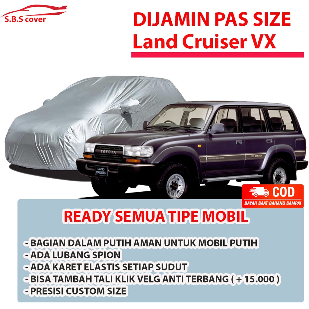 Land Cruiser Body Cover Mobil Toyota Land Cruiser VX / 80 Series Sarung mobil LandCruiser/kijang long/kijang krista/kijang lgx/kijang ssx/kijang grand extra/pajero/pajero sport/pajero dakkar/pajero dakar/fortuner/fortuner vrz/brio