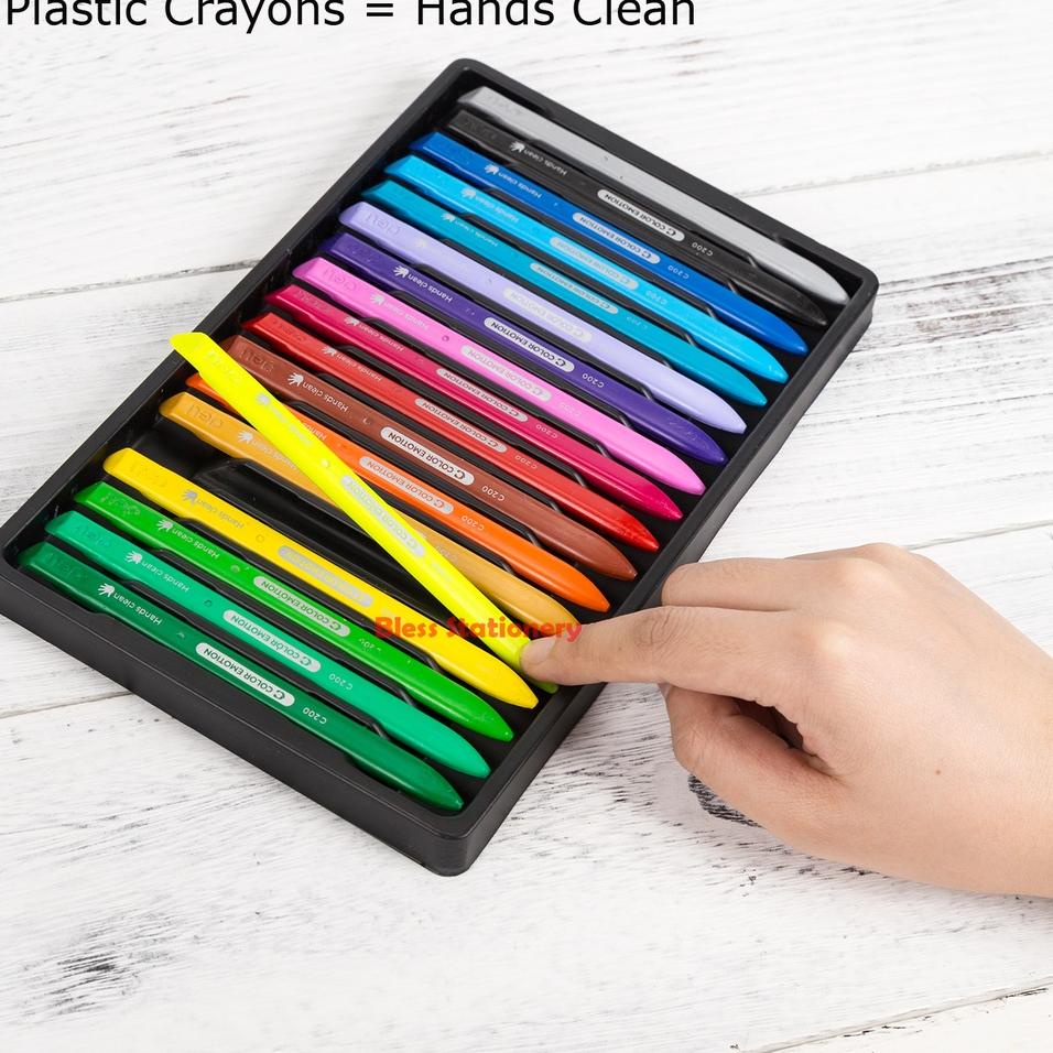 

[KODE 8CRFW] Deli krayon plastik 18 warna anak sekolah plastic crayon - EC20010