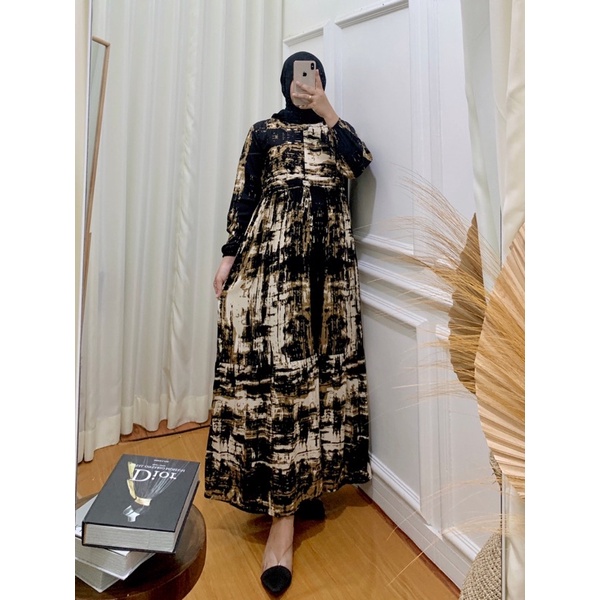 LV ABSTRAK DRESS // DRESS RAYON MOTIF ABSTRAK