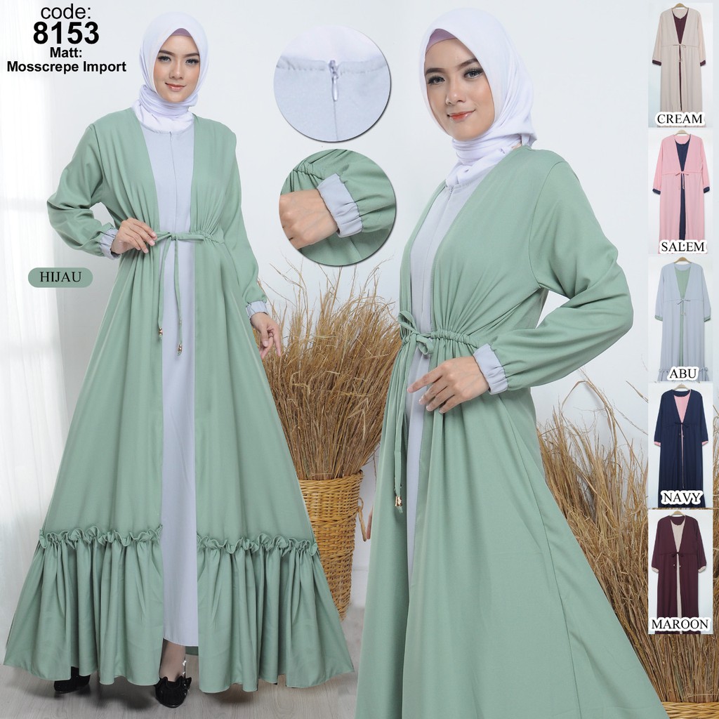 Gamis Terbaru Model Polos Kombinasi GB-8153