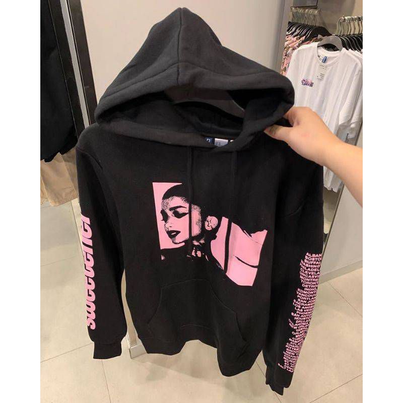 HOODIE H&M | H&M ARIANA GRANDE ORIGINAL | Hoodie H&M Ariana Grande Sweetener Chest Hand Printed