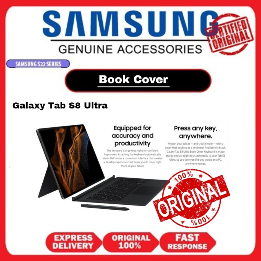 Original Samsung Tab S8 Ultra Keyboard Book Cover With Trackpad
