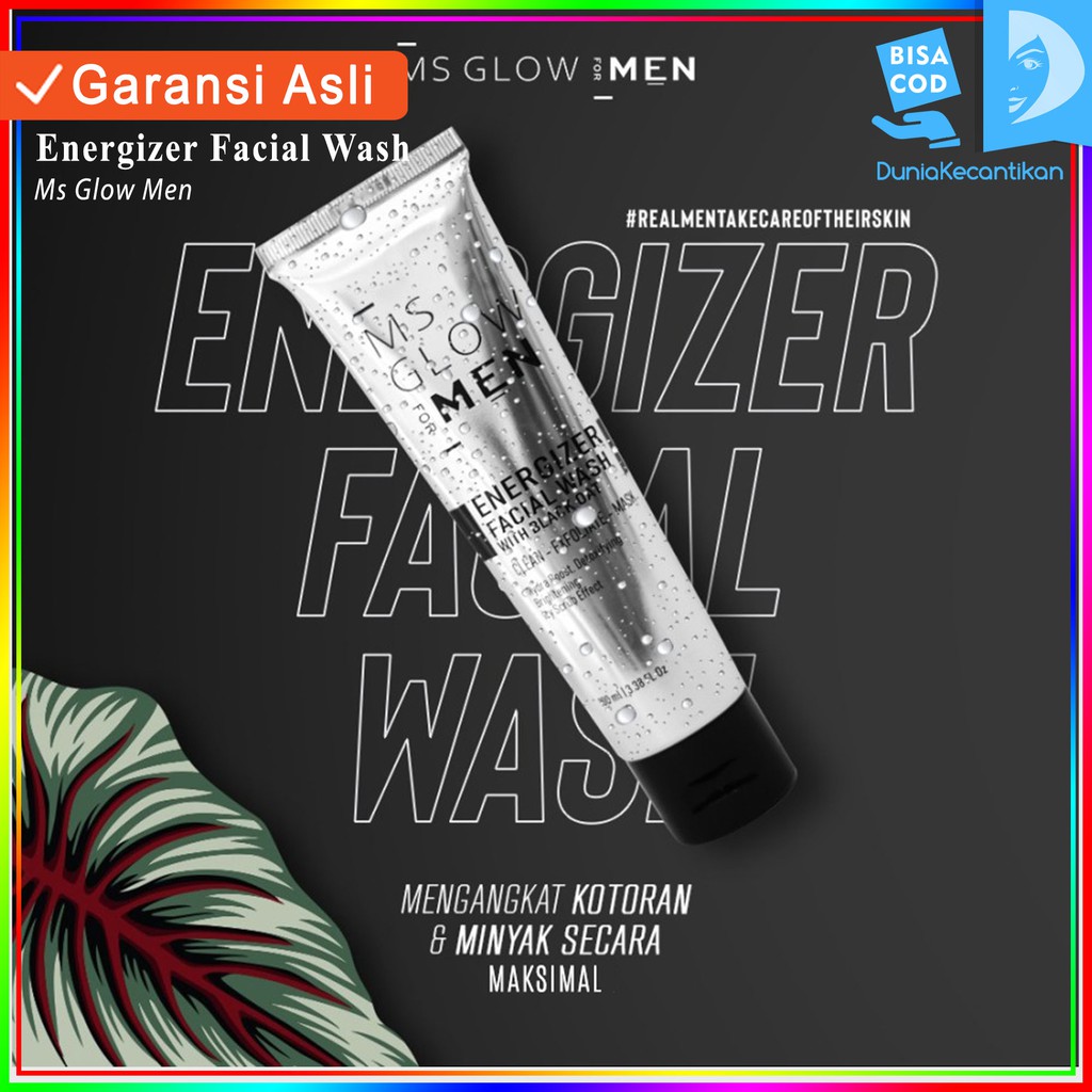 Ms Glow Men Facial Wash Serum Wajah Sunscreen Spray MsGlow For Men Cream Wajah Paket Perawatan untuk Cowok Skincare Pria