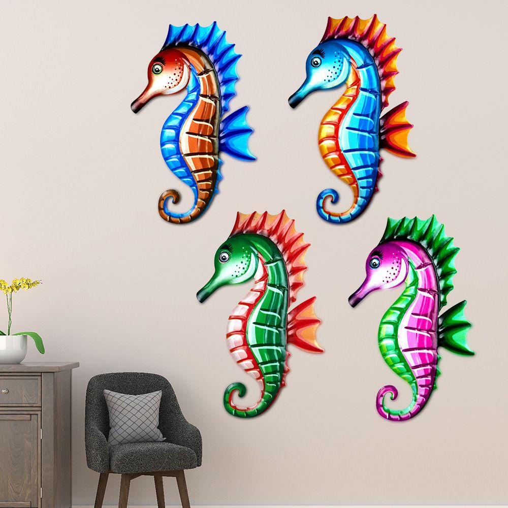 Populer Logam Kuda Laut Ornamen Halaman Artwork Patung Dekorasi Rumah Indoor Outdoor Taman Craft