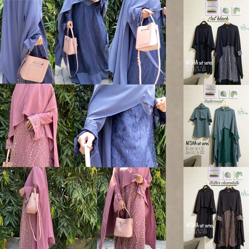 gamis marzan • AFSHA set series •Abaya&Khimar•