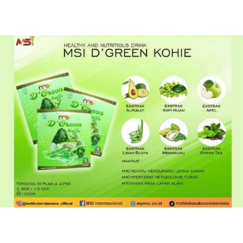 D'GREEN KOHIE / PENDAMPING DIET MSI ORIGINAL 100%