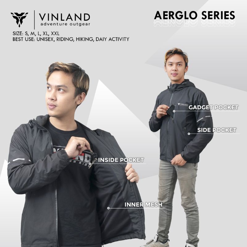 JAKET PRIA WATERPROOF VINLAND AERGLO SERIES