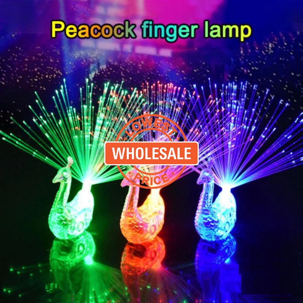 [Harga Grosir]Mainan Cincin Jari LED Warna-Warni Neon Glitter Bersinar Untuk Dekorasi Pesta/Hot Sale