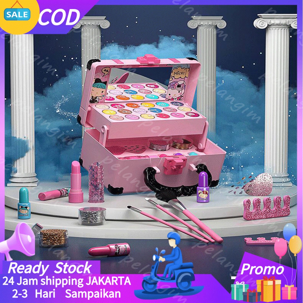 Mainan kosmetik Anak anak set tidak beracun putri kecil make up tas Mainan Kosmetik Anak-Anak Set Ti