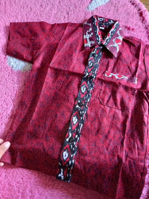 Batik Anak Laki Laki Size Terlengkap Motif Mega Mendung Merah