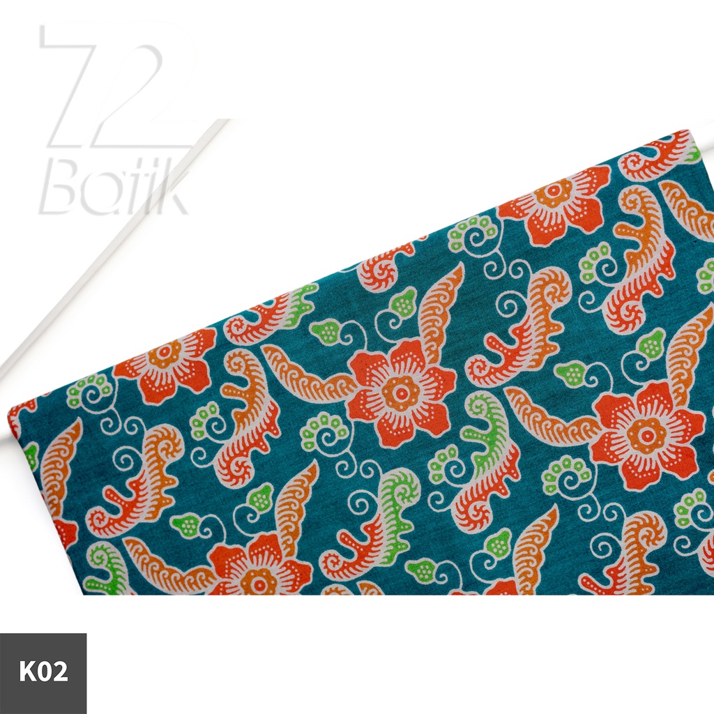 BAHAN BATIK PREMIUM Katun Motif Kembang Warna Hijau Orange Oranye 722649 Cap 72 Jarik Jarit Samping Kebat Panjang Batik Katun Modern Premium Bahan Seragam Batik Pernikahan Kantor Keluarga Murah Kamen Jadi Batik Bali Lembaran