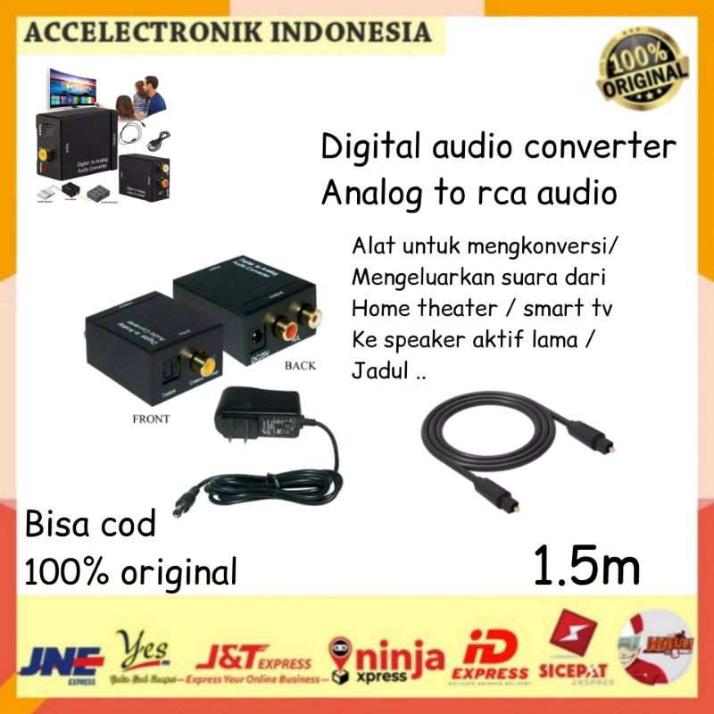 Converter Digital Audio Digital Converter To Aux Analog Rca Out Optical Tv Led Smart Tv Ke Speaker Shopee Indonesia