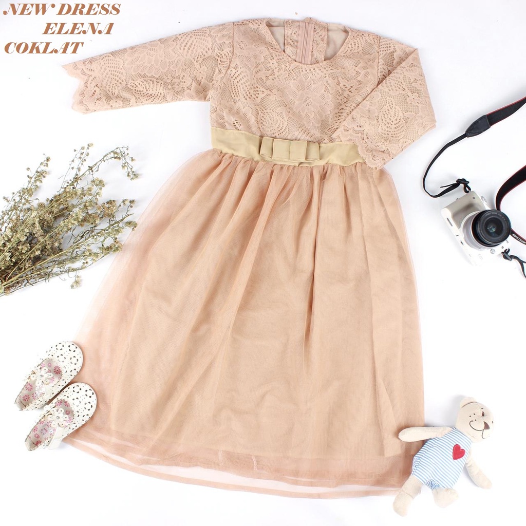 Dress Ellena With Tulle Anak Unik/Gaun Pesta/Dress Anak