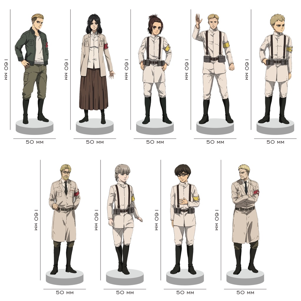 Stand Figure Attack On Titan Final Standee Acrylic AOT Final Battle Porco Falco Gabi Zeke Reiner Pie