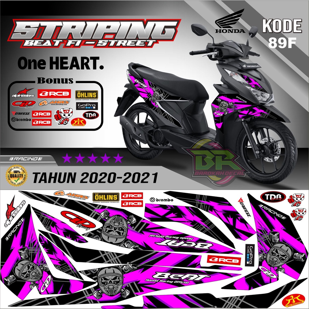 Striping Beat New 2020-2023 Stiker Lis Beat New Variasi kode 89