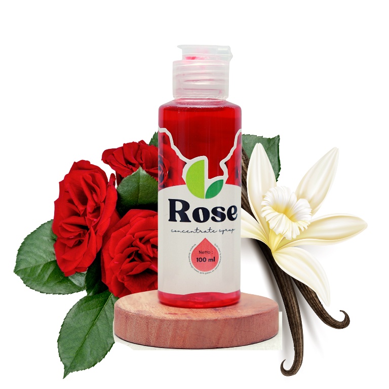 

(VANILLA ROSE) Concentrate Syrup by Femmelio - 120 ml - Dengan Sari Buah Asli - Sirup Premium - Sirup Cafe