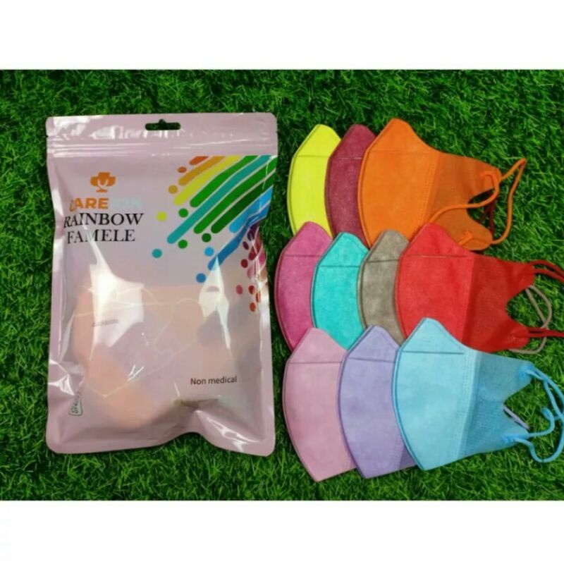 Masker Duckbill Careion Rainbow Famale Isi 50pcs