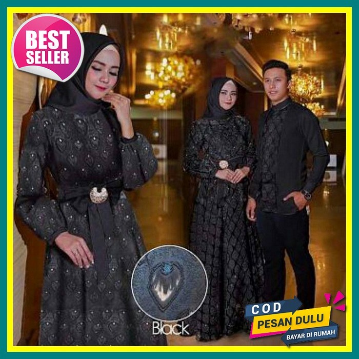 Baju Dress Gamis Set Setelan Oneset Couple Pasangan Sarimbit Kembaran Seragam Keluarga Kemeja Ayah P