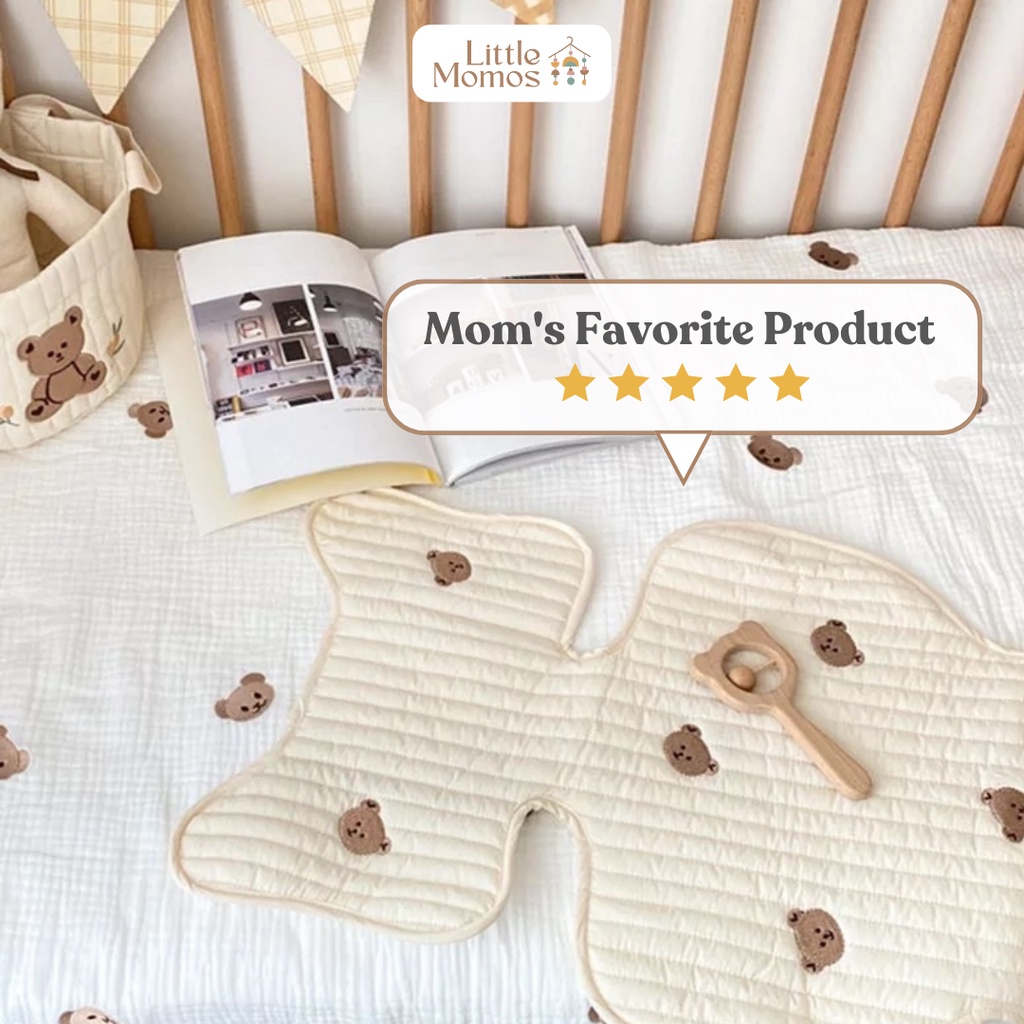 Little Momos Premium Baby Stroller Liner Korean Bear Edition / Alas Stroller Bayi