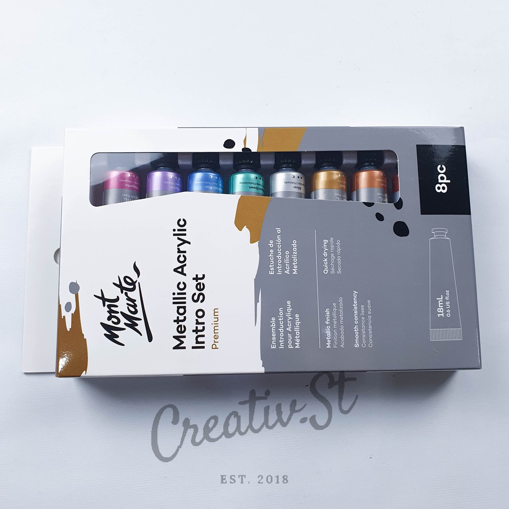 

MONT MARTE Premium Metallic Acrylic Paint Set 8 Pc X 18 Ml Cat Akrilik Metallik