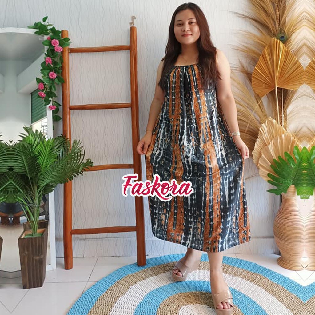 Dress Tanpa Lengan Wanita Casual Dress Bambu / Long Dress Tanpa Lengan Murah