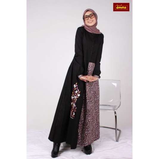 abaya wanita dewasa by dannis collection gamis dannis hitam M