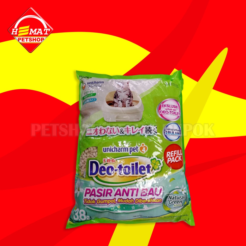 Pasir Kucing Cat Litter Unicharm Deo Toilet Anti Bau 3.8 Litter