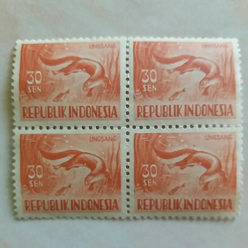 

(AB) Perangko Hewan Kecil 1956 Nominal 30 sen Blok 4 Mint