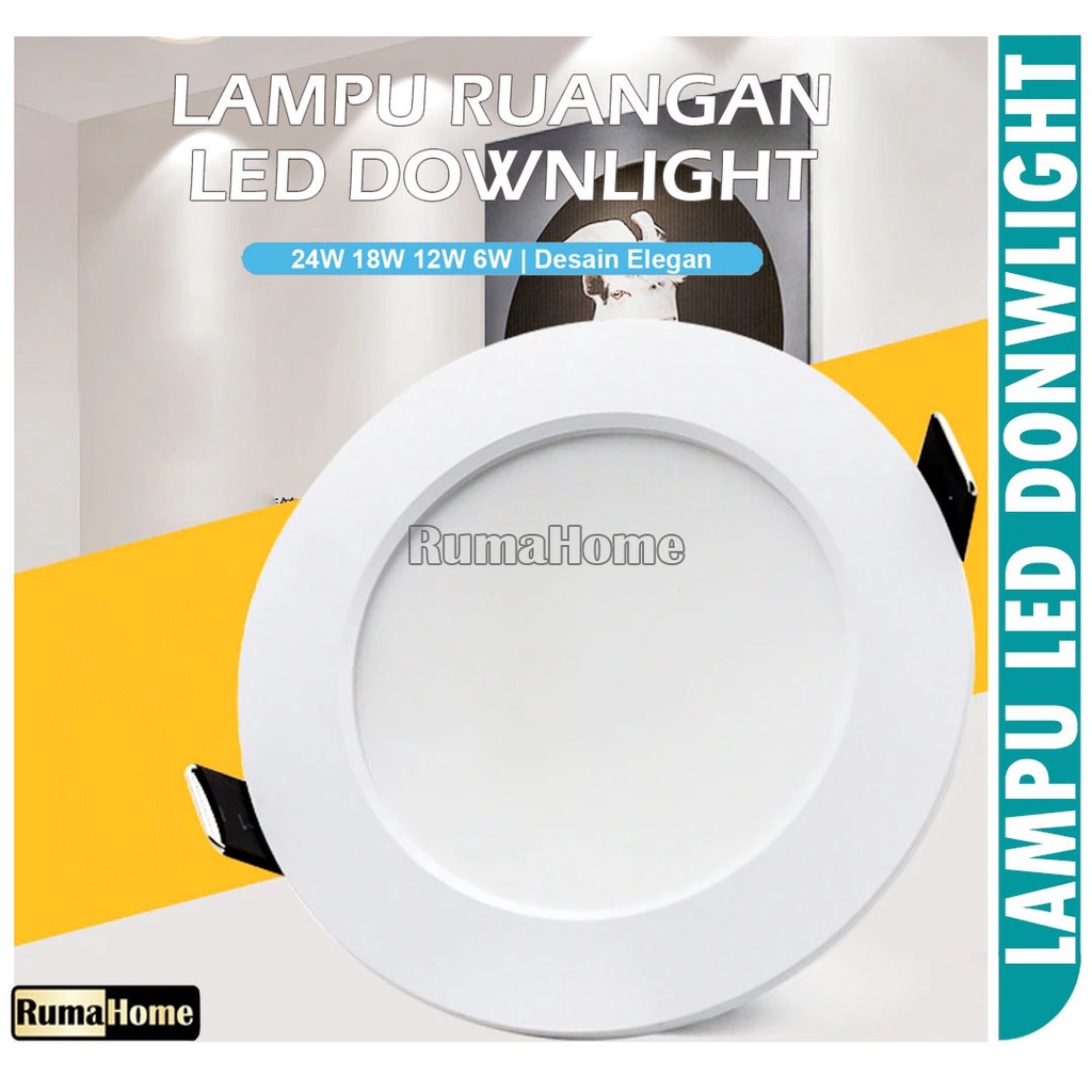 Lampu Downlight LED Panel 6W/12W/18W/24W PUTIH Tipis Bulat Inbow bergaransi