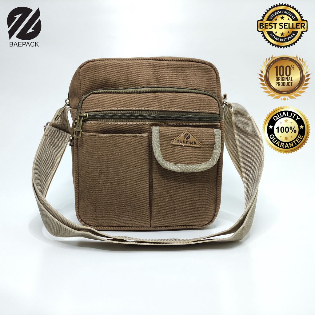 Tas Selempang Premium Luzio Khaki Baepack / Tas Selempang Pria dan wanita