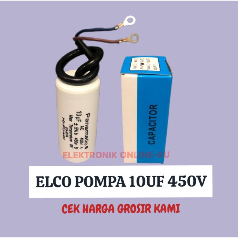 CAPASITOR POMPA ELCO POMPA KAPASITOR BULAT 10UF 450VAC 400VAC