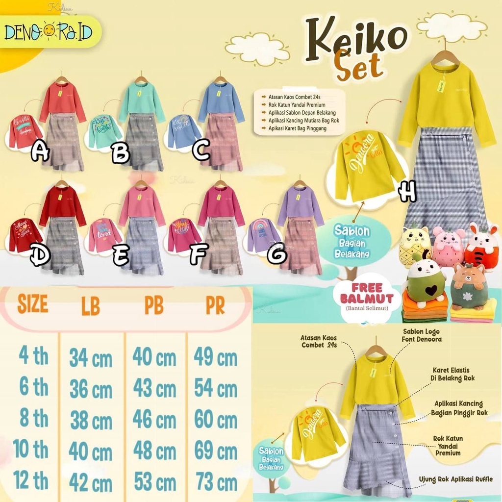 Setelan anak Keiko by Denoora.id