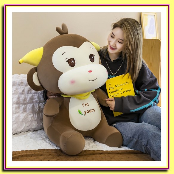 Bt21 Jumbo Lying Baby Cushion Big Official Boneka Doll Korea Korean Pillow Bts Sitting Rj Boneka Monyet Lucu / Boneka Monkey I'M Yours Ukuran 40 C