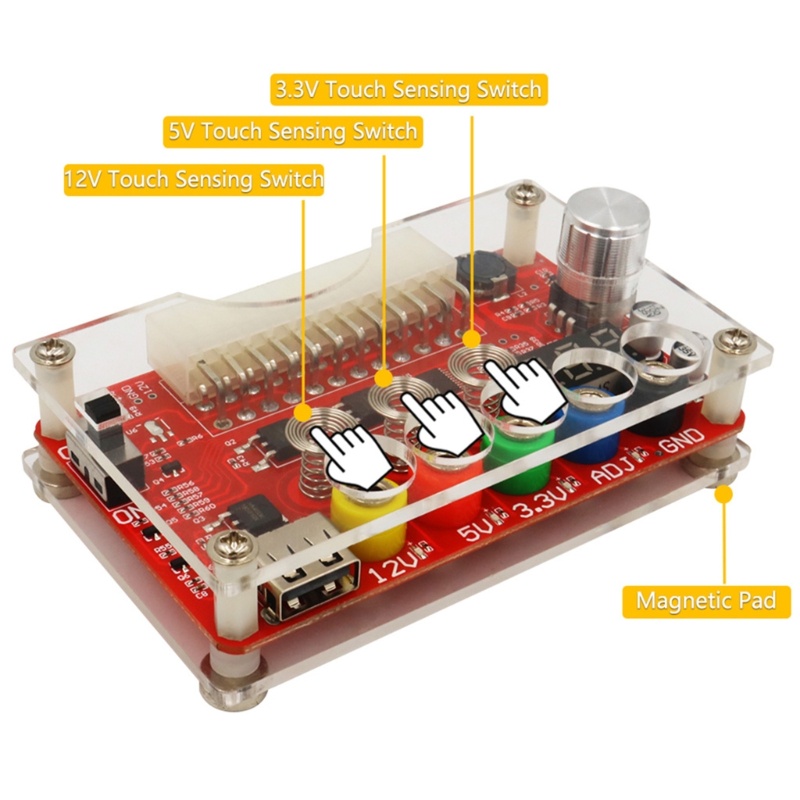 Btsg ATX Papan Breakout Power Supply 24pin Dan Akrilik Untuk Case Kit Untuk w/Adjustabl