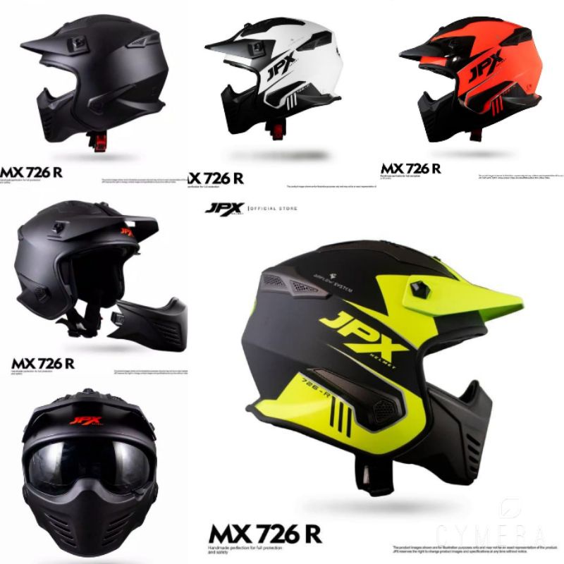 HELM JPX 726R FULL FACE CAKIL DOUBEL VISIOR TERBARU  ORIGINAL SNI