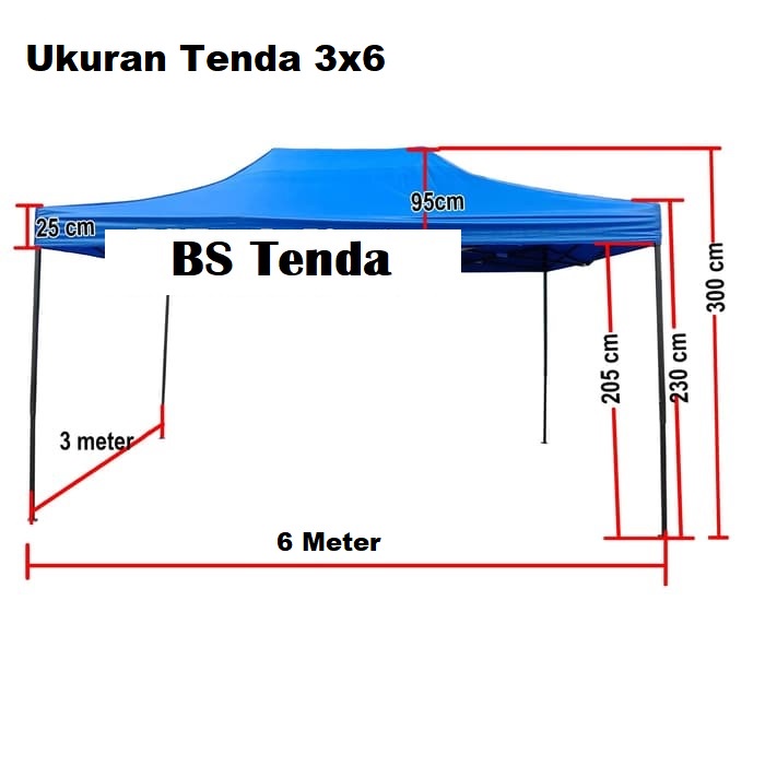 Kerangka Tenda Lipat 3x6 Premium (Tidak Termasuk Atap Tenda)