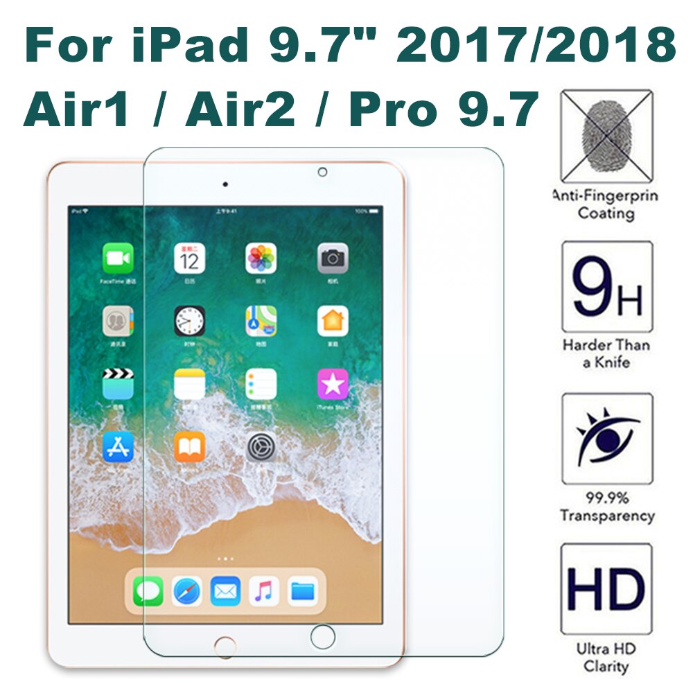 Pelindung Layar Tempered Glass Untuk Ipad 9.7 2018 2017 4th 5th 6th Gen Air 1 2 A1893 A1954 Pro 9 7 A1822 A1823