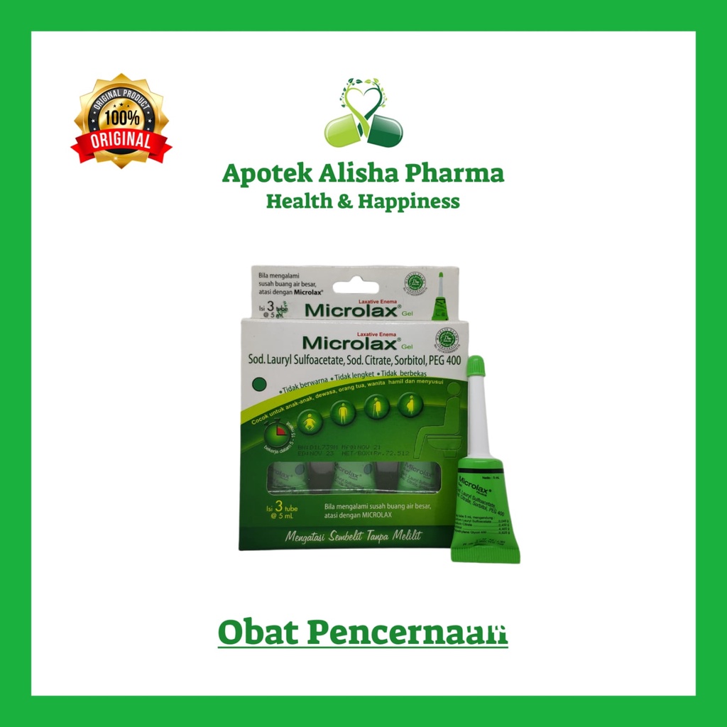 Microlax Gel 5ml-Microlax Enema Obat Susah BAB Anak Usia 2tahun Keatas/Cepat Mengatasi Sembelit Tanpa Melilit/Microlax Gel Obat Pencahar/Mikrolax Gel/Mikrolac Gel/Mikrolak Gel