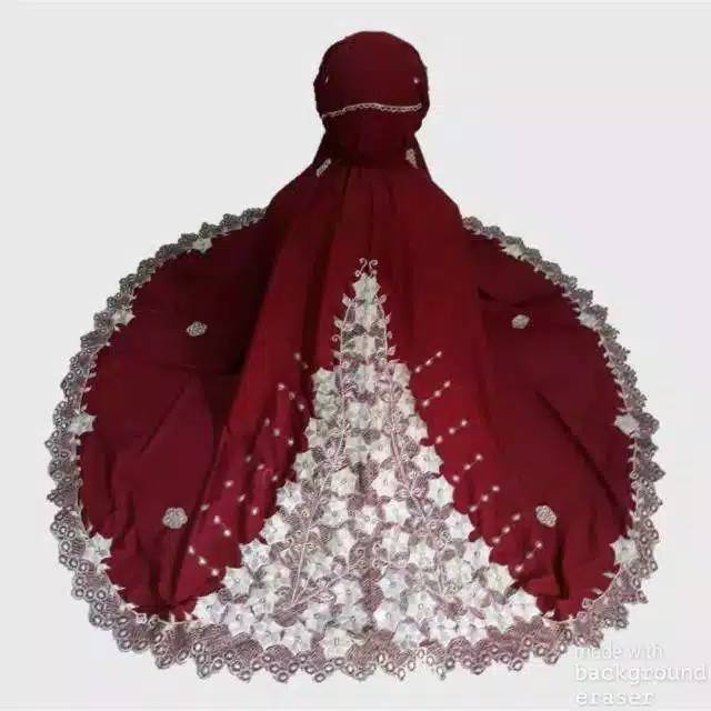 Bukittinggi Original Mukena Bordir Bintang Jumbo Dark Green - Gold - Hijau Botol Bordiran Sulaman