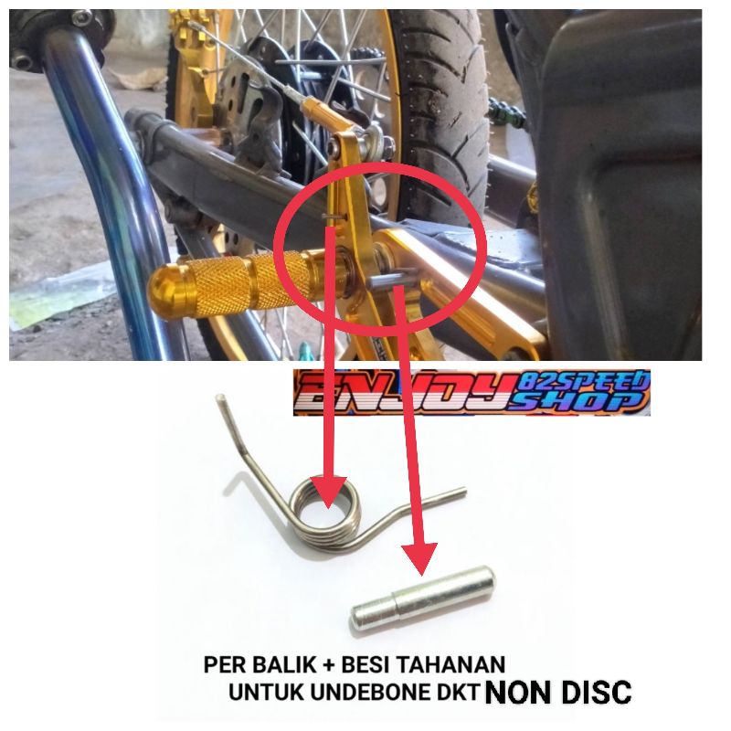 Per balik Tuas pedal Rem + tahanan besi untuk underbone copy Dkt non disc