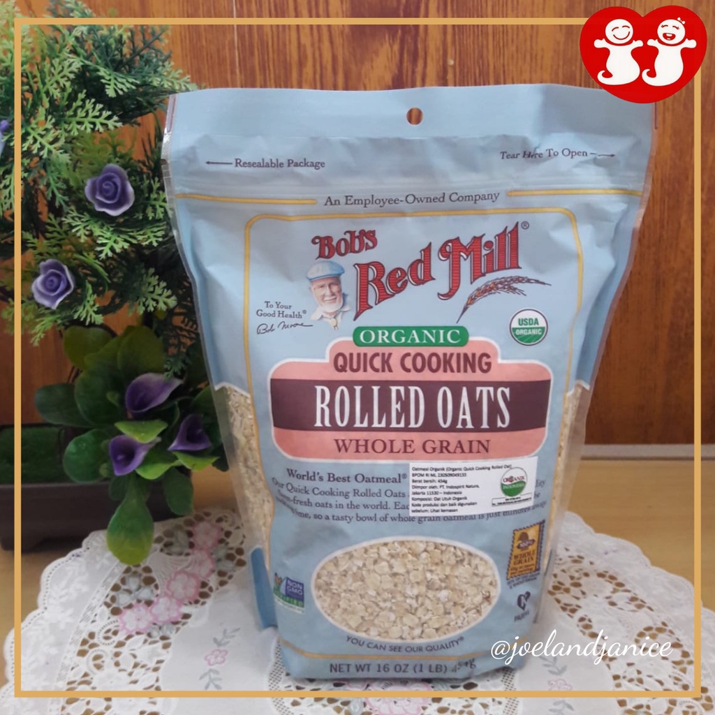 Bob's Red Mill Organic QUICK Cooking Rolled Oat 16 oz 454gr