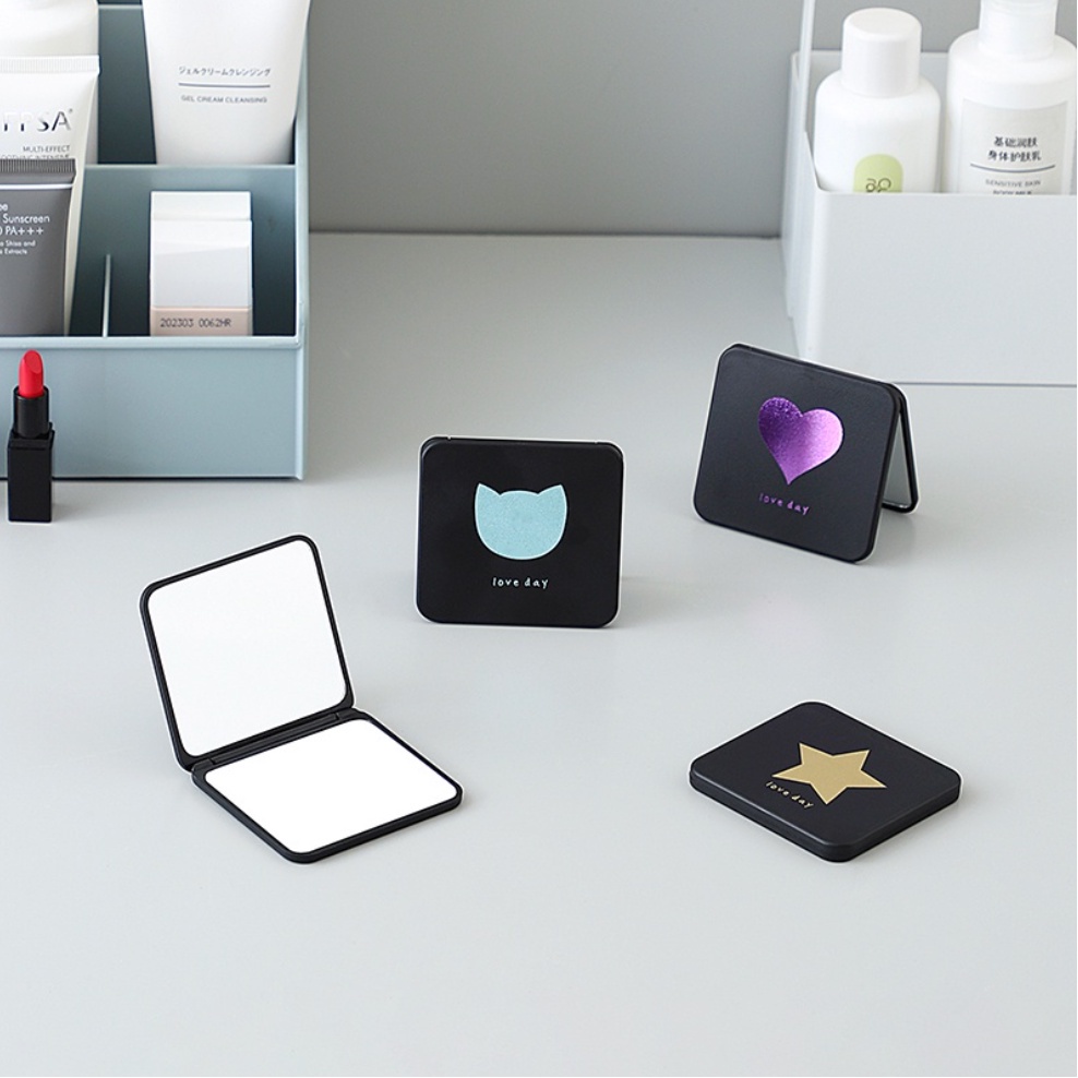 Cermin Lipat Segiempat / Cermin Make Up Mini Travel Size