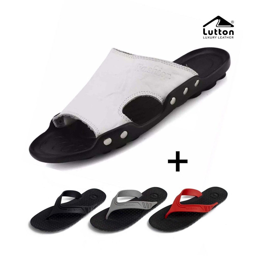 LUTTON - sandal slop kulit pria - SANDAL SLOP PRIA LT02