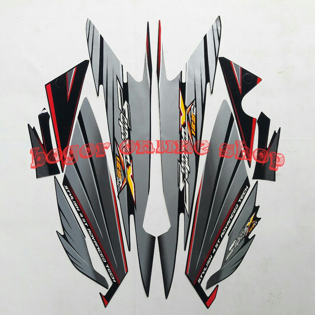stiker body lis motor supra x 125d 2005 full hitam