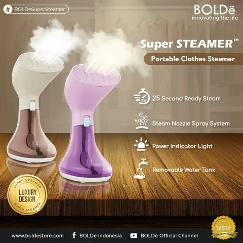 BOLDE SUPER STEAMER LAVIOLA / SETRIKA UAP PORTABLE GENGGAM GOSOKAN BAJU PAKAIAN DRYER