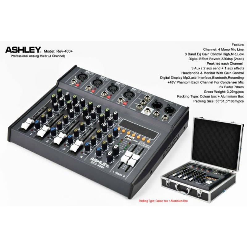 Mixer Ashley 4 Channel Rev-400+ Mixer Ashley Rev 400+ Bluetooth Master 2 effect