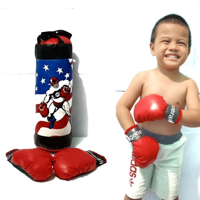mainan samsak dan sarung tinju anak /mainan tinju tinjuan